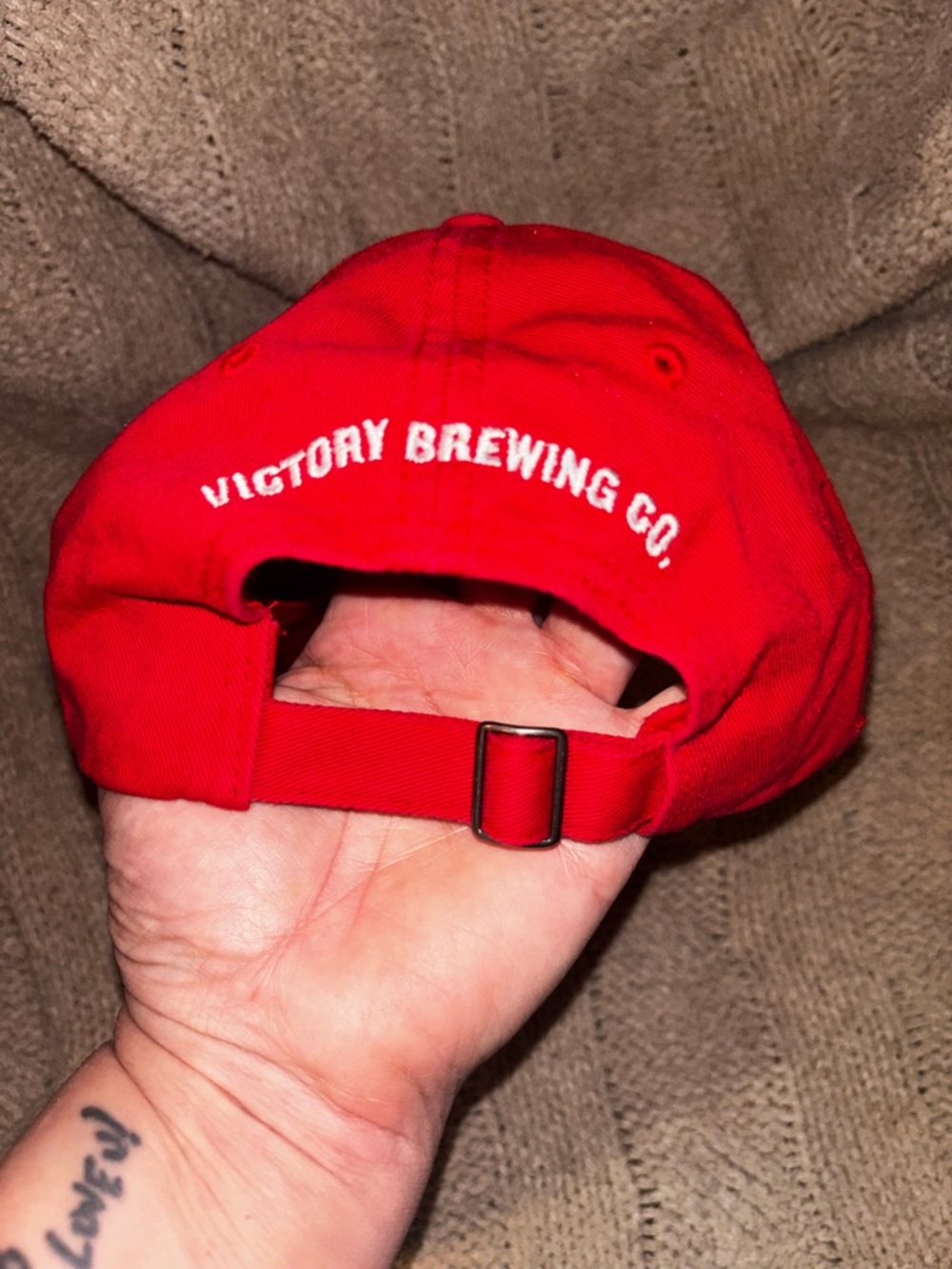 Victory Brewing Co. Red “LOVE” Hop Cone Dad Hat Baseball Cap - Picture 3 of 3
